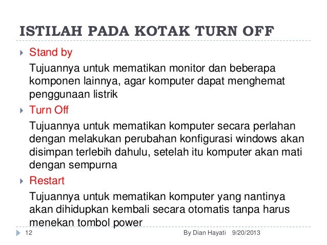 Prosedur menghidupkan dan mematikan komputer