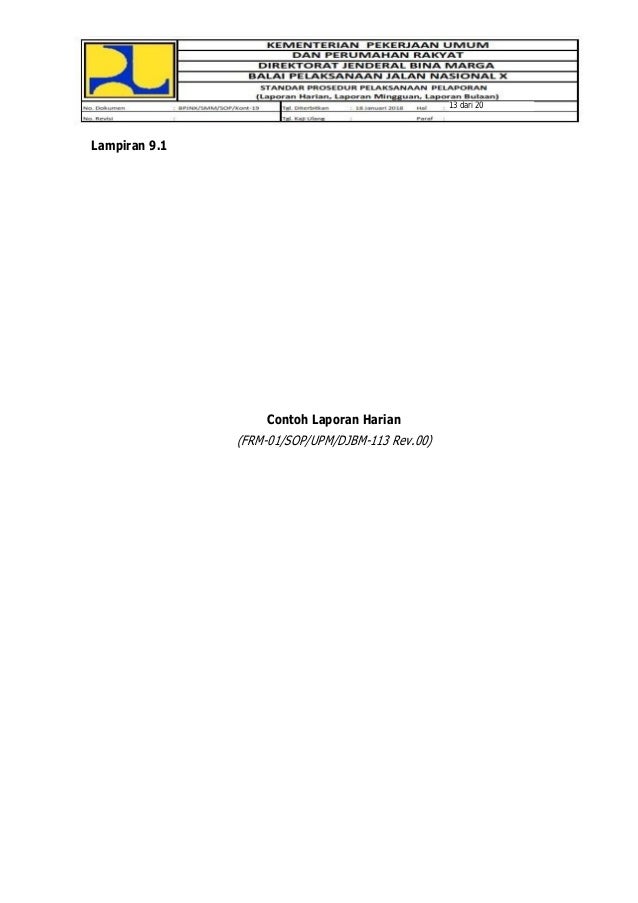 Prosedur Pelaporan Laporan Harian Mingguan Bulanan Kon 19
