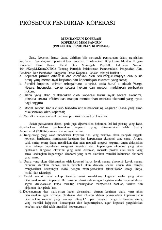 Syarat Pendirian Koperasi Serba Usaha Sekali