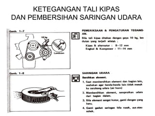 KETEGANGAN TALI KIPAS
DAN PEMBERSIHAN SARINGAN UDARA
 