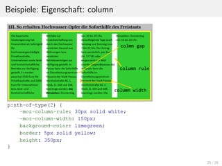 Beispiele: Eigenschaft: column
25 / 29
 
