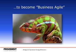 - Bridging the Gap between Strategy & Execution -
…to become ”Business Agile”
 