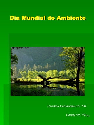 Dia Mundial do Ambiente Carolina Fernandes nº3 7ºB   Daniel nº5 7ºB 