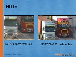 HDTV 
4CIF/D1 Zoom Max Tele HDTV 720P Zoom Max Tele 
Copyright © 2014. Prosequr 
 