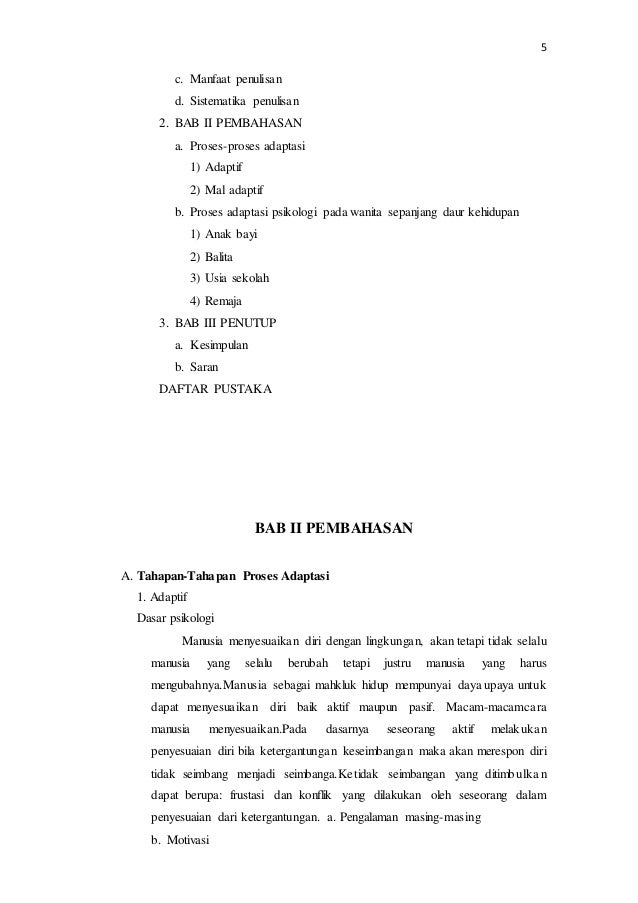 Proses Adaptasi Psikologi Pada Wanita Setiap Tahap Perkembangan Sepan