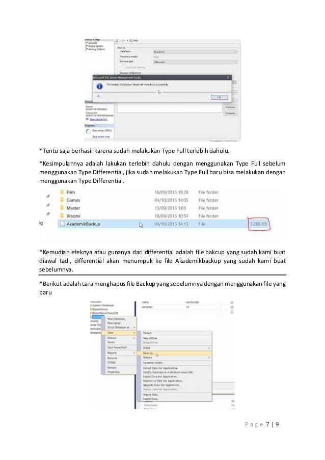 Proses backup microsoft sql server 2014