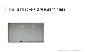 DISKUSI KELAS  SISTEM MAKE TO ORDER
MEMAHAMI PROSES BISNIS DAN FLOWCHART || POLITEKNIK NEGERI BATAM 13
 