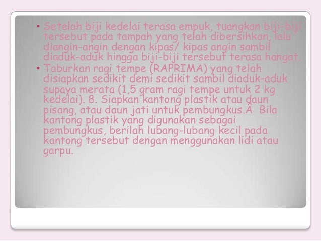Proses fermentasi tempe power point