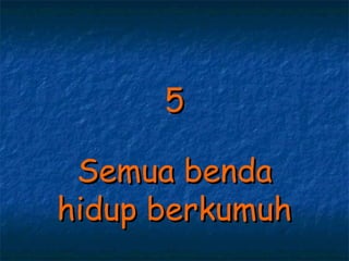 5

 Semua benda
hidup berkumuh
 