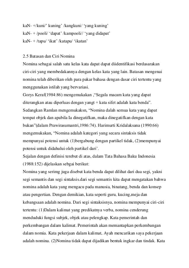 Proses morfologis nomina dalam bahasa daerah muna