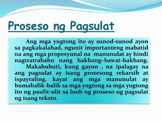 Proseso Sa Pagsulat Ng Teksto  nangproseso