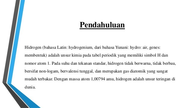 Proses pembuatan hidrogen