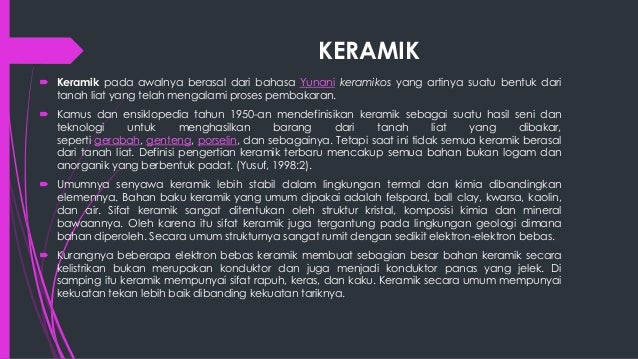 Proses pembuatan keramik  bahan galian industri