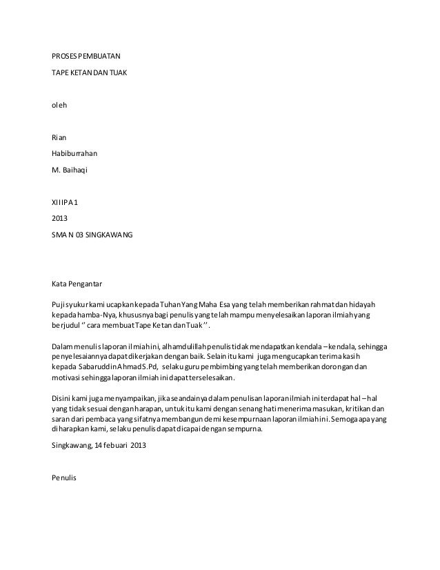 Proses Pembuatan Tape Ketan