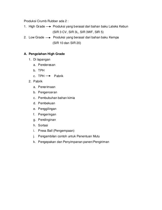 Proses pengolahan karet