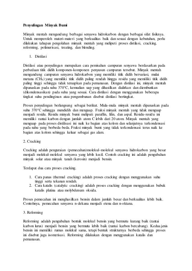 Proses Terbentuknya Minyak Bumi