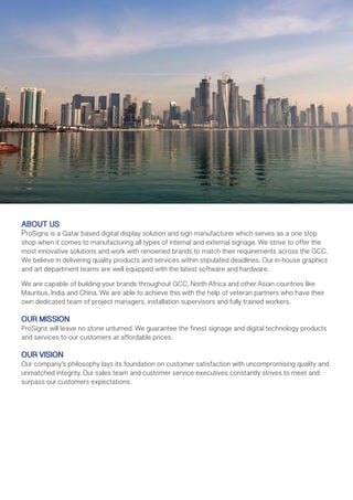 Pro signs qatar  business profile 
