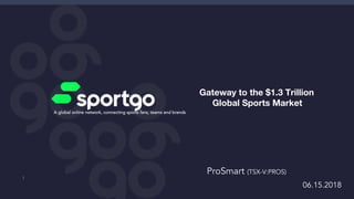 ProSmart (TSX-V:PROS)
06.15.2018
1
A global online network, connecting sports fans, teams and brands
Gateway to the $1.3 Trillion
Global Sports Market
 