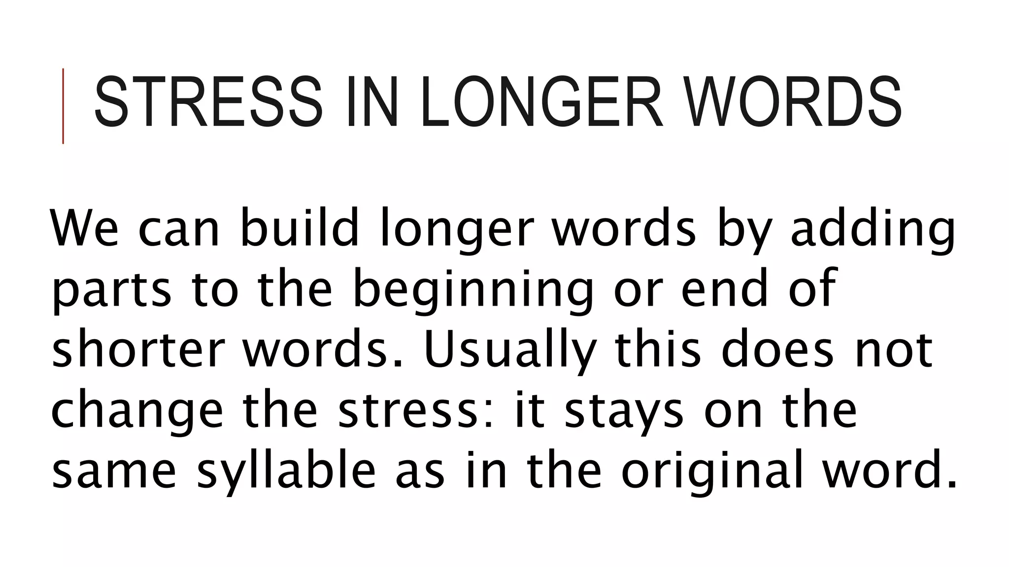 Stress in English PPT