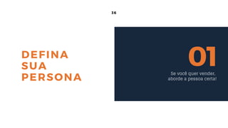 36
DEFINA
SUA
PERSONA
01Se você quer vender,
aborde a pessoa certa!
 