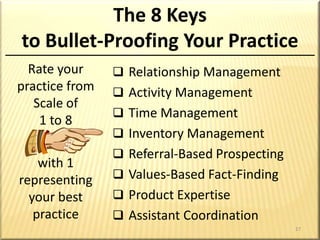 Always remember the basic premise of any sales endeavor:“You’ve Got to Kiss a Lot of Frogs to Meet a Prince.”That’s the job and you’ve got to kiss themDon’t try to substituteYou can’t mail them a kissYou can’t stay in the office and wait for them to hop in and kiss youYou can’t let advertising change them into princesYou can’t ask your secretary to kiss them (he or she hasn’t got the stomach for it)It doesn’t take a lot of smooching to tell a prince from a frogYou can’t change kissing styles every 30 days or spend all your time in Kissin’ SchoolYou’ve got to spend time with frogs and you’ll find them out there in the marshesThen, when you find one, you got to make contactKissing is a contact sport-Source Unknown23