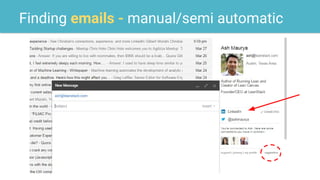 Finding emails - manual/semi automatic
 