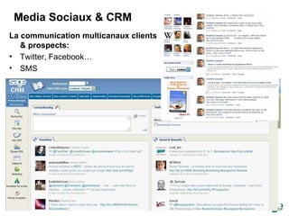 La communication multicanaux clients & prospects:  Twitter, Facebook… SMS Media Sociaux & CRM 
