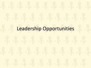 Leadership Opportunities

 