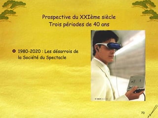 Prospective du XXIème siècle Trois périodes de 40 ans 1980-2020 : Les désarrois de la Société du Spectacle 