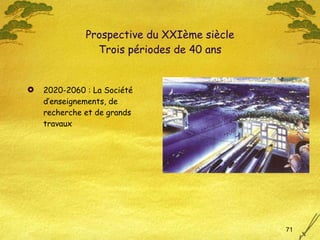 2020-2060 : La Société d’enseignements, de recherche et de grands travaux Prospective du XXIème siècle Trois périodes de 40 ans 