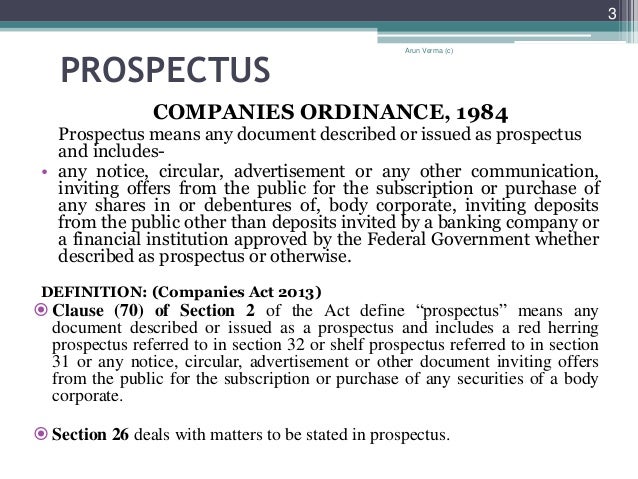 prospectus in company law
