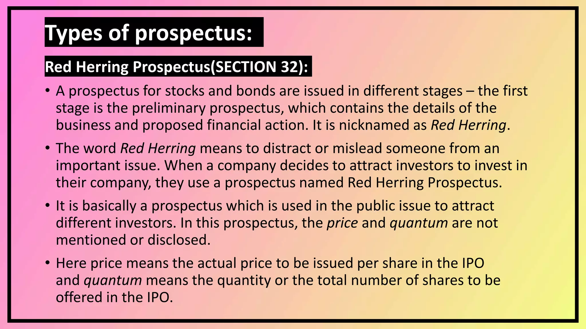 Prospectus, shareholding, membership companies act 2013 | PPTX
