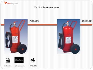 Extincteurs sur roues



                               PS30 ABC                     PS50 ABC




             Chaufferie


Industries   Citerne externe   PME /PMI
 