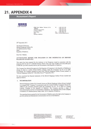 DHIRAAGU PROSPECTUS




21. APPENDIX 4
             Accountant’s Report




      54 |
 