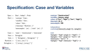 Speciﬁcation: Case and Variables
DSL
13
 