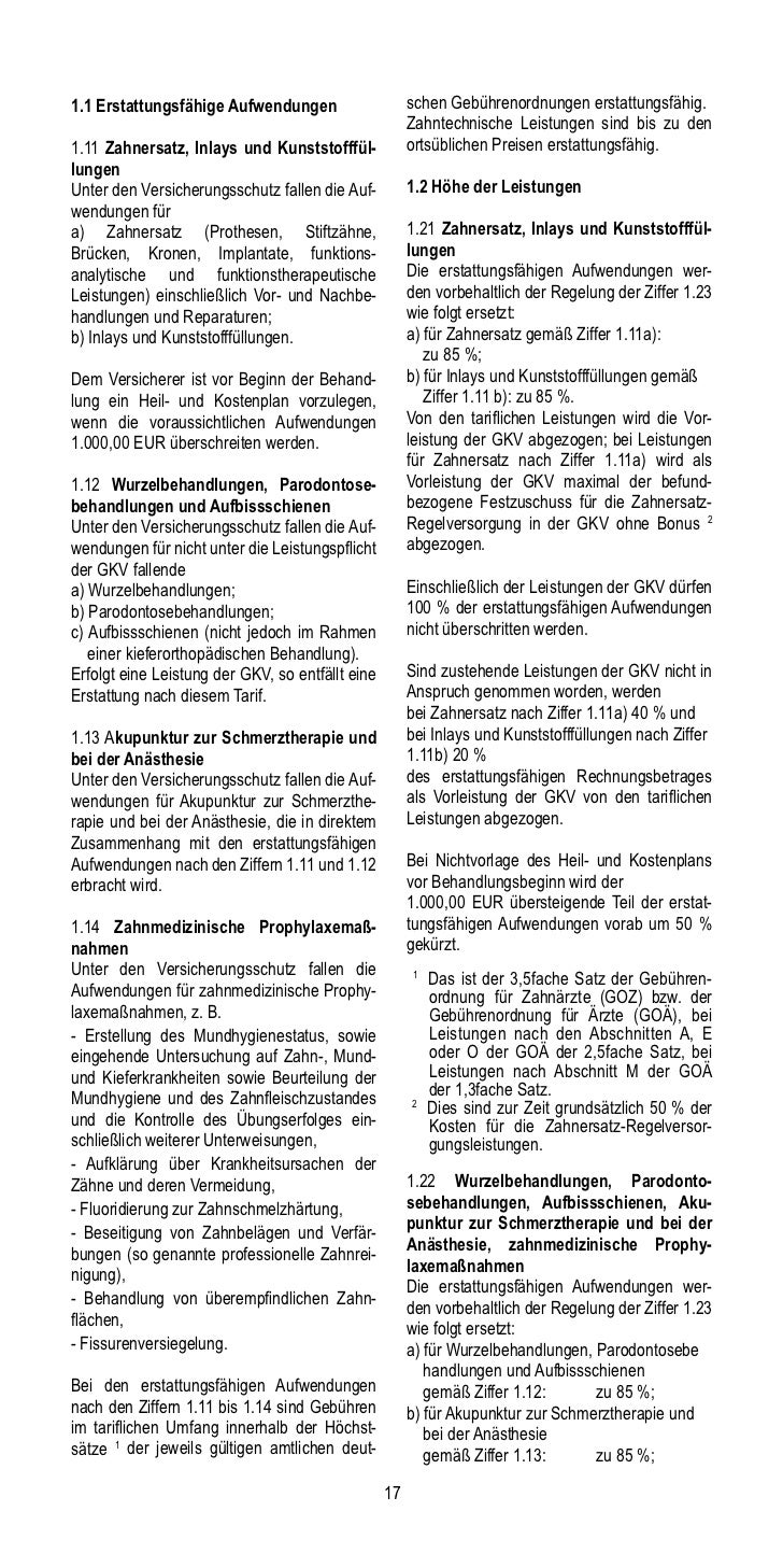 Barmenia Zahnerganzungsversicherung Tarif Zg