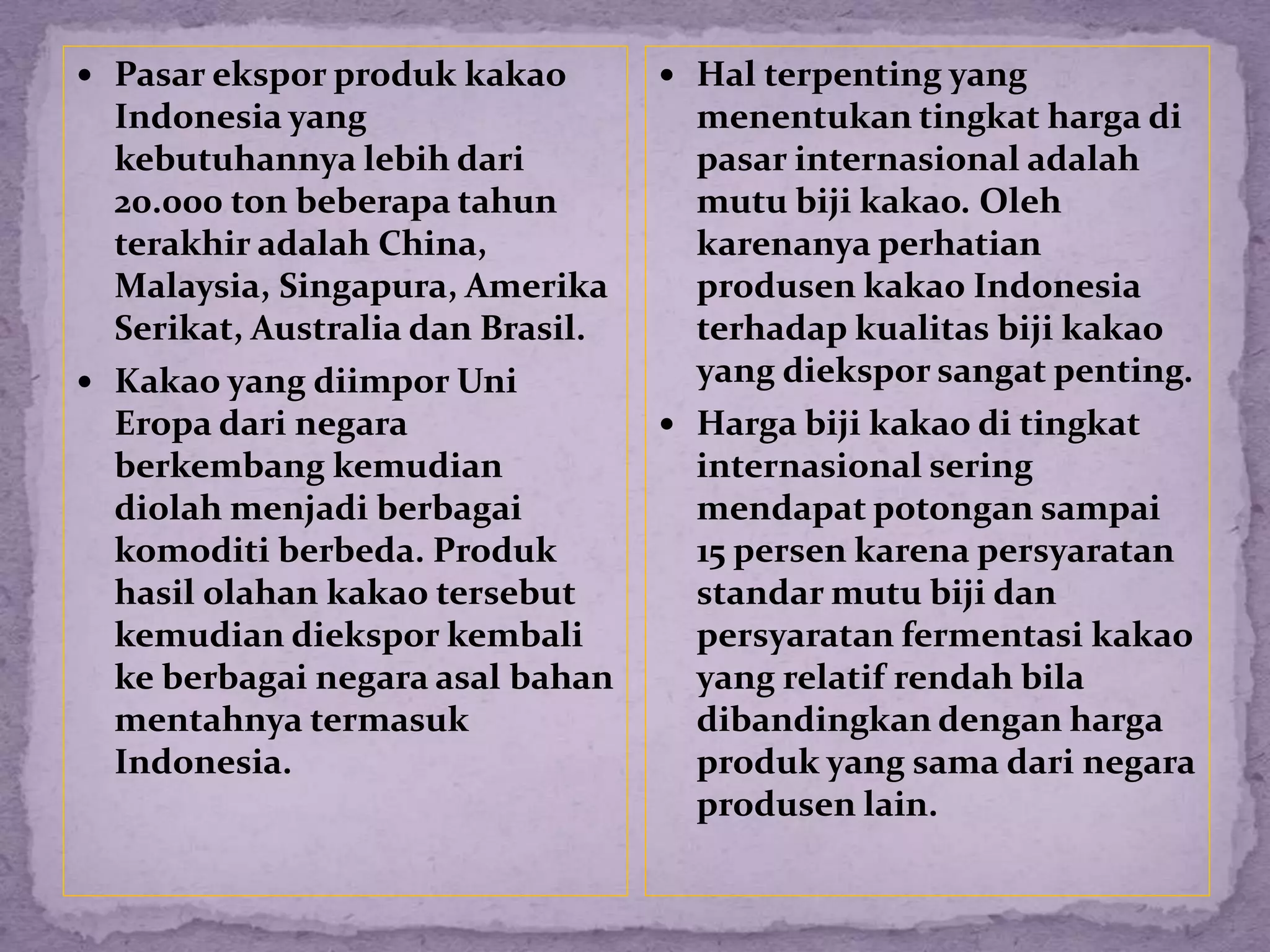 Prospek tanaman kakao di Indonesia | PPTX