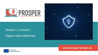 post-pandemisk
empowerment-program
www.prosper-project.eu
Digital cybersikkerhed
Modul 1 / Enhed 5
 