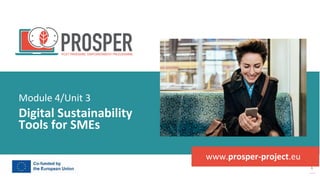 post
pandemic
empowerment
programme
www.prosper-project.eu
Digital Sustainability
Tools for SMEs
Module 4/Unit 3
 