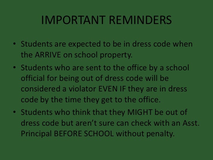 PHS Dress Code Revised
