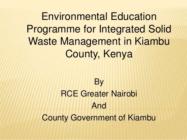 Environmental Education Programme For Integrated Solid Waste Manageme