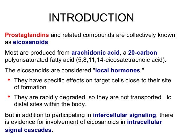 Prostaglandins pharmacology