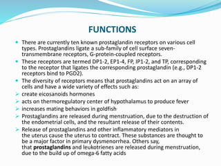 Prostaglandins | PPTX | Endocrine and Metabolic Diseases | Diseases and ...