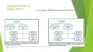 Conducta frente un
ASAP o PIN ??  Conclusión: Rebiopsiar y seguimiento estricto
Significado clínico de la neoplasia intraepitelial prostática y de la proliferación acinar focal atípica: relación con el
cáncer de próstata
 