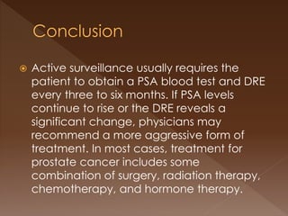 Prostate Cancer Treatment - Active Surveillance | PPTX