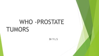 WHO -PROSTATE
TUMORS
Dr Y L S
1
 