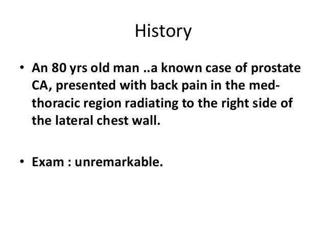 Prostate with back pain