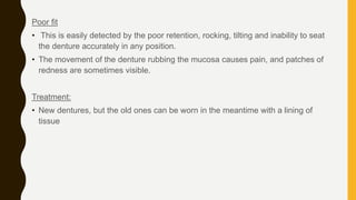 Post insertion problems in complete dentures | PPTX