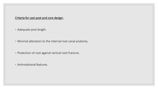Prosthodontic management of endodontically treated teeth [autosaved] | PPTX