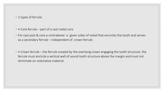 Prosthodontic management of endodontically treated teeth [autosaved] | PPTX
